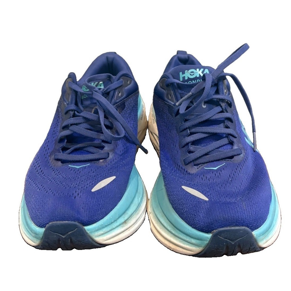 Hoka Bondi 8 Bellwether Blue Running Shoes Sneakers 1127952-BBES Size 10 Comfort